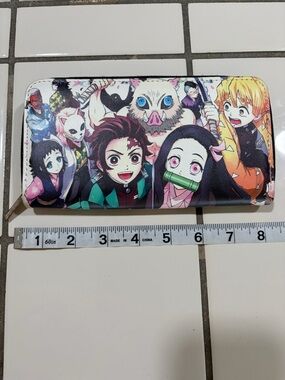 Anime Character Zip Wallet in Multicolor